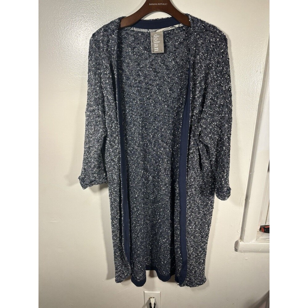 Dolan Left Coast Anthropologie Boucle Knit Duster Blue L Cardigan Longline‎ Boho